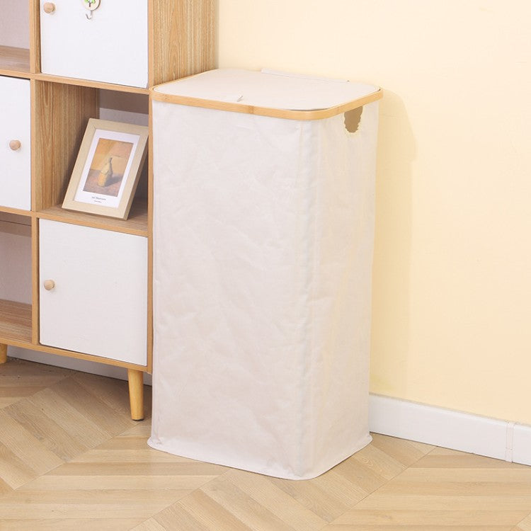 Stylish Laundry Basket with Wooden Lid | TheKanta