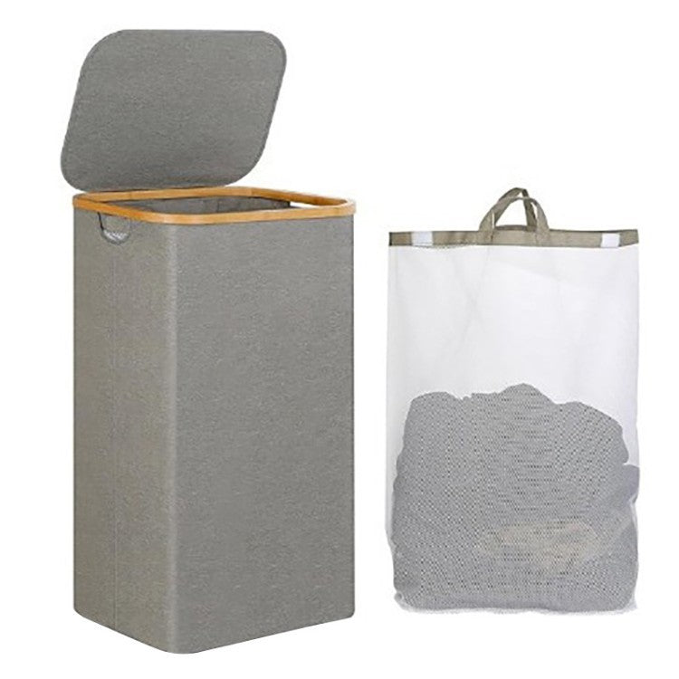 Stylish Laundry Basket with Wooden Lid | TheKanta