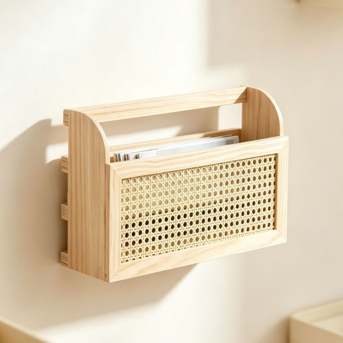 Stylish Storage Box made of Wood and Rattan | TheKanta