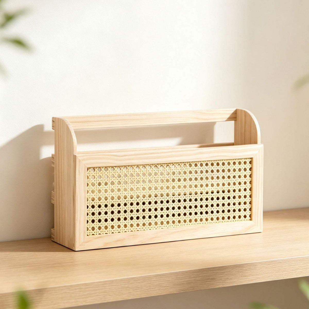 Stylish Storage Box made of Wood and Rattan | TheKanta