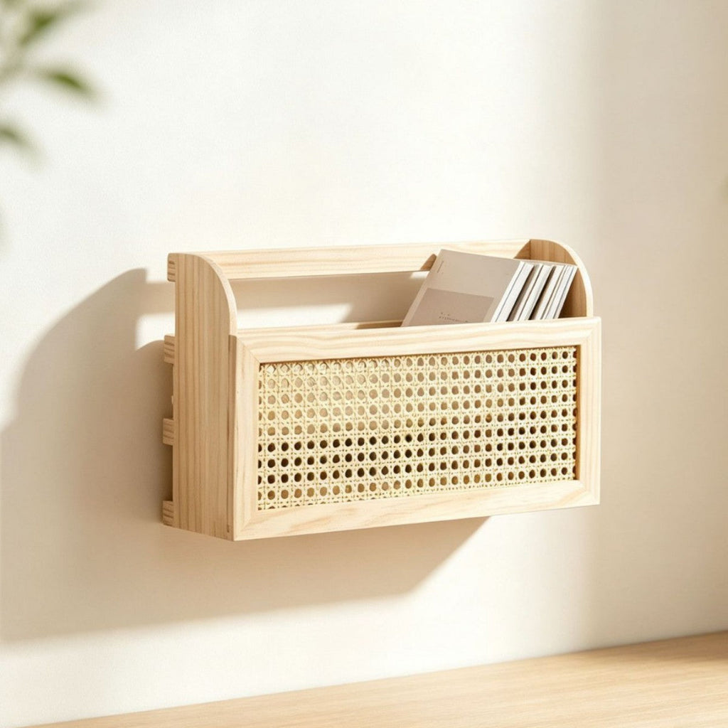 Stylish Storage Box made of Wood and Rattan | TheKanta