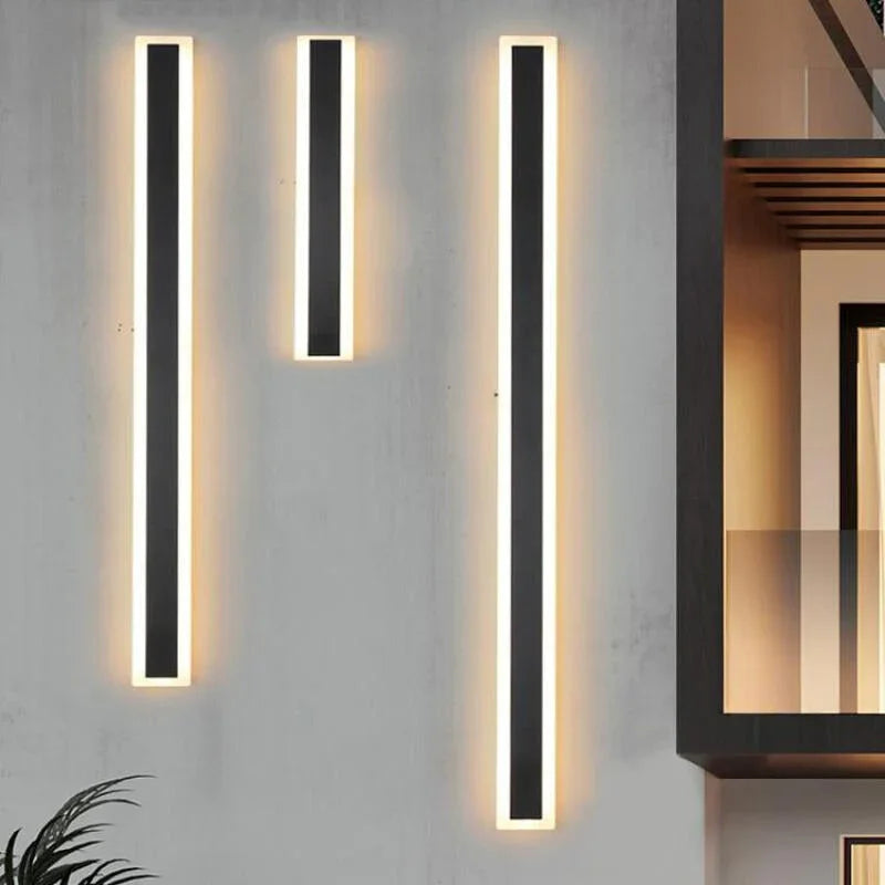 Urtoda Six-Piece Linear Metal Outdoor Wall Light