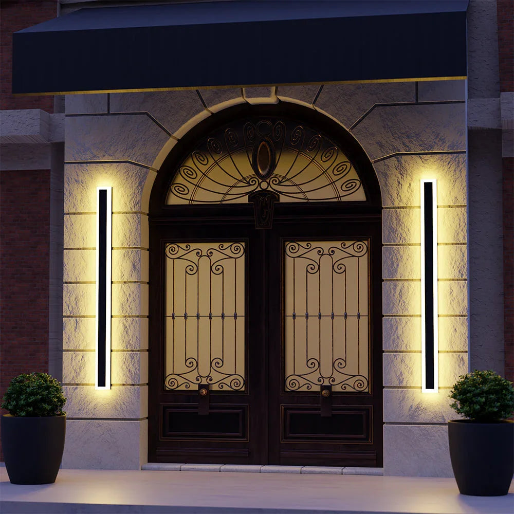 Urtoda Six-Piece Linear Metal Outdoor Wall Light
