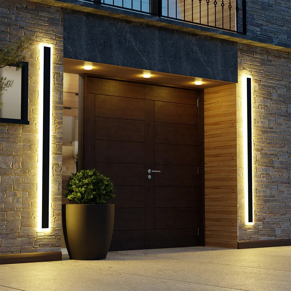 Urtoda Six-Piece Linear Metal Outdoor Wall Light