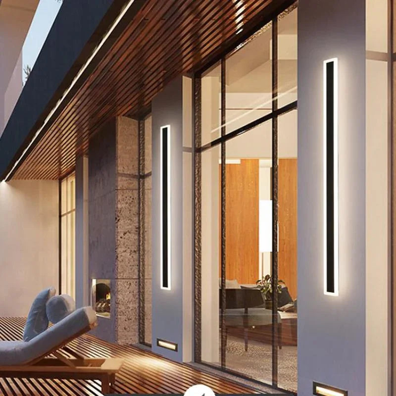 Urtoda Six-Piece Linear Metal Outdoor Wall Light