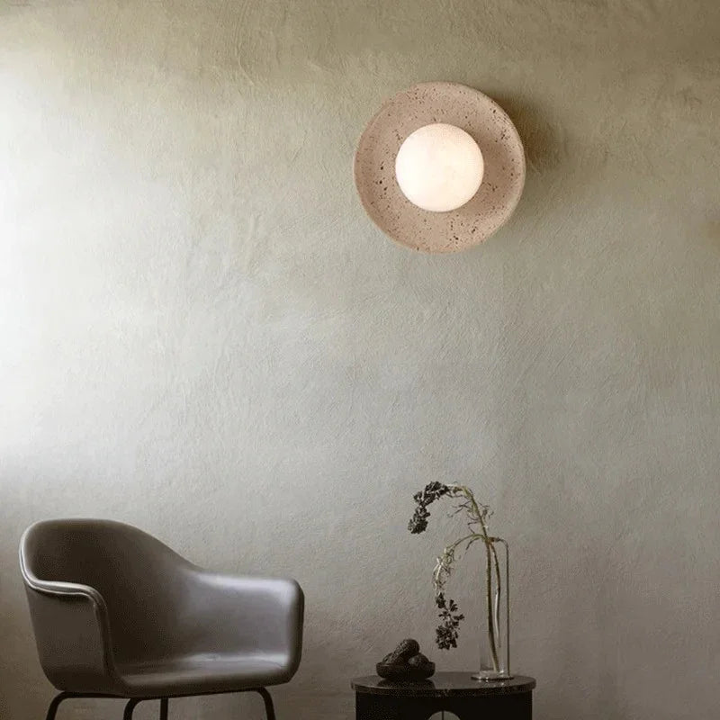 Wenmara Travertine Wall Lamp